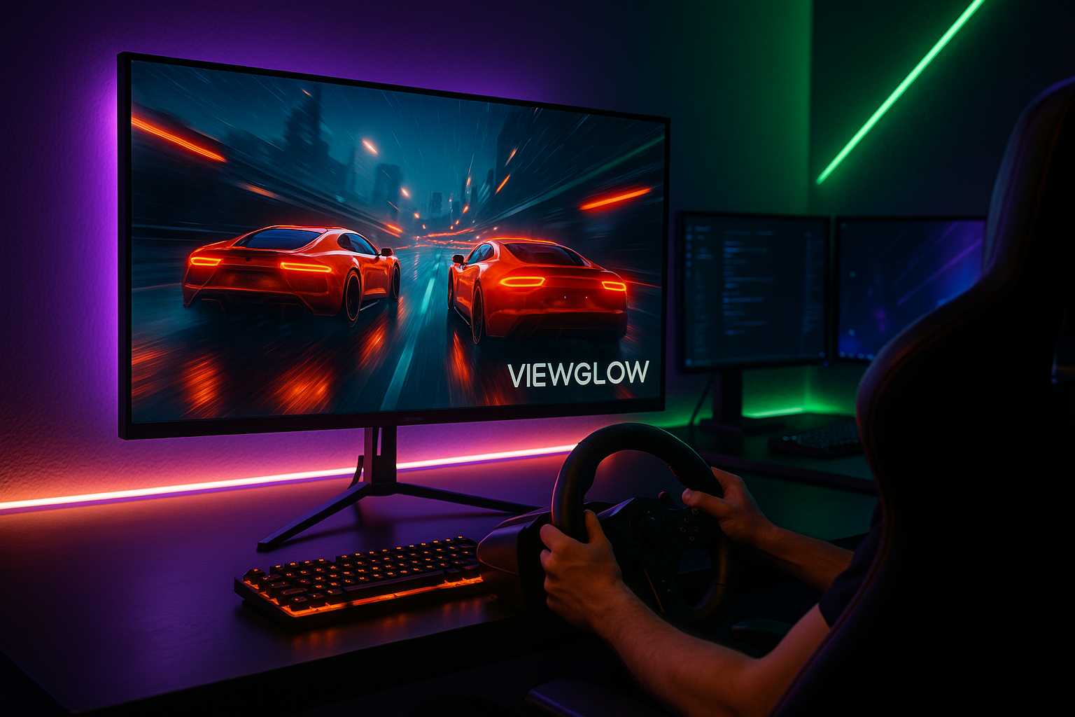 Dynamic racing setup with RGB lighting